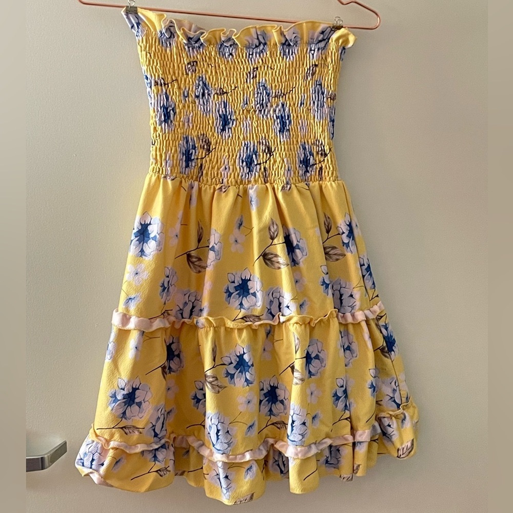 Strapless Yellow Dress